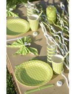 10 gobelets motif pois - vert