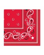 Serviette bandana rouge western – x16