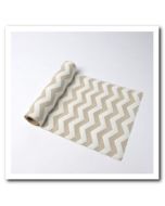 Chemin de table chevrons - lin et blanc