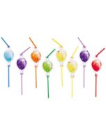 8 Pailles Ballons colorés