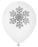 8 ballons blancs motif flocon