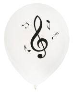 lot de 8 ballons blancs, thème musique