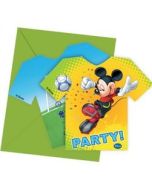 6 invitations avec enveloppes Mickey