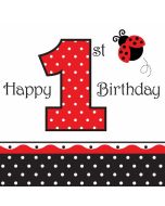 16 serviettes coccinelle 1er anniversaire