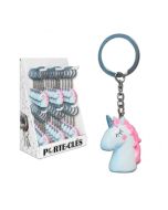 Porte clé licorne blanc et rose