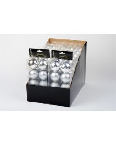 Set de 8 boules de Noël argentées – 6 cm