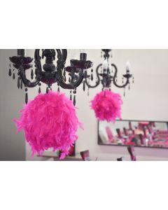 Boule de plumes fuchsia - 30 cm 1 