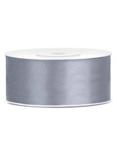 Ruban satin gris clair – 25 mm x 25m