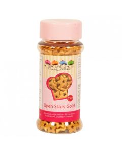 Confettis gâteau étoiles dorées ouvertes 55 g