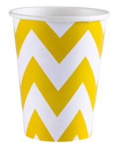 8 gobelets chevrons jaune