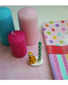 Bougie verte et blanche anniversaire Pluto