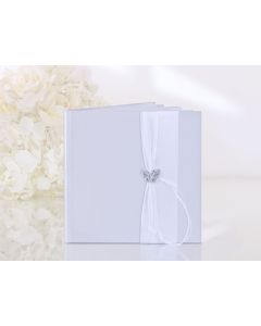 Livre d'or blanc ruban papillon argent