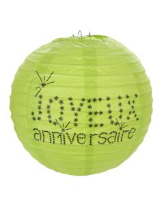 Lanterne Joyeux Anniversaire - Vert  x2