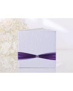 Livre d’or mariage ruban violet