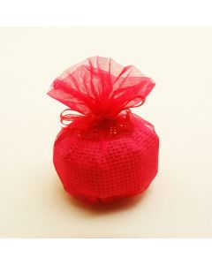 Boules naturelles et organza - fuchsia