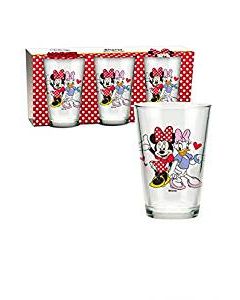 3 verres en verre Minnie pas chers